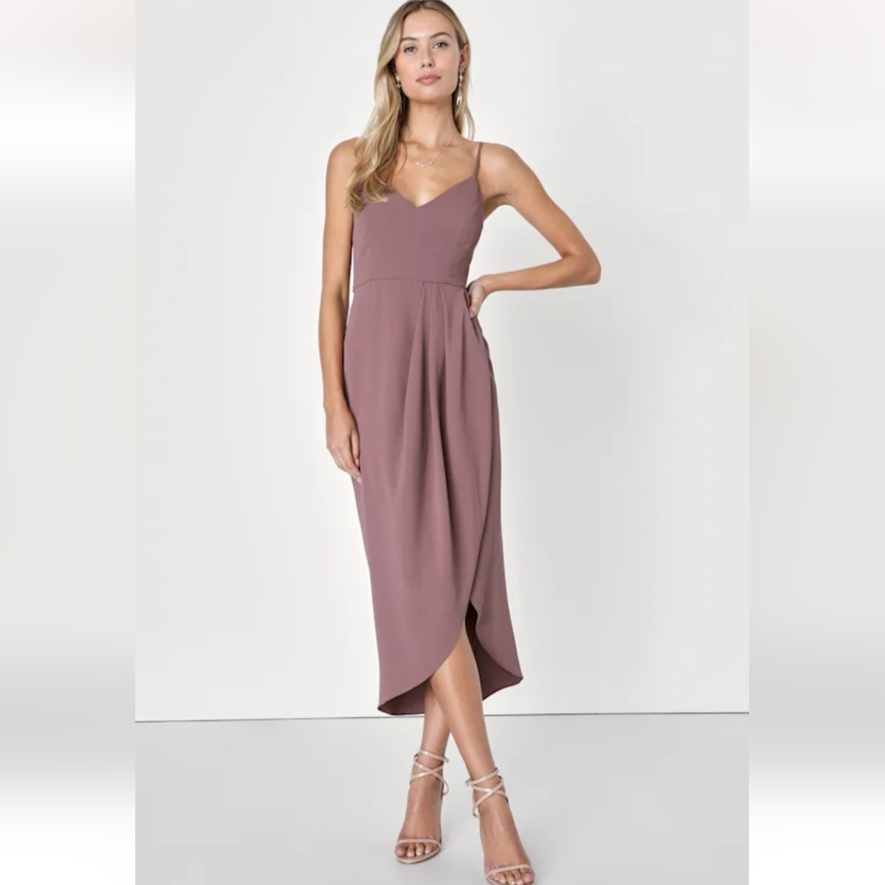 Lulus Reinette Mauve Purple Midi Dress XS